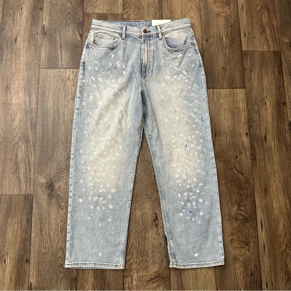 Arizona Jean Company Denim - Arizona Jean Vintage Straight High Rise Paint Splash Design Junior Jeans Sz 14